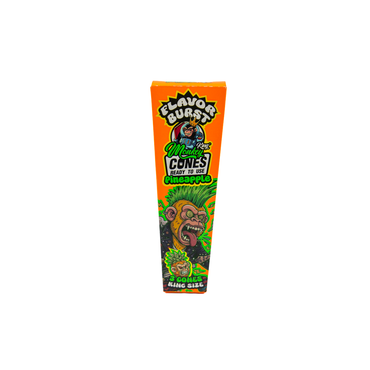 Monkey King: King Size Flavor Burst Cones (24 Pack) - Pineapple