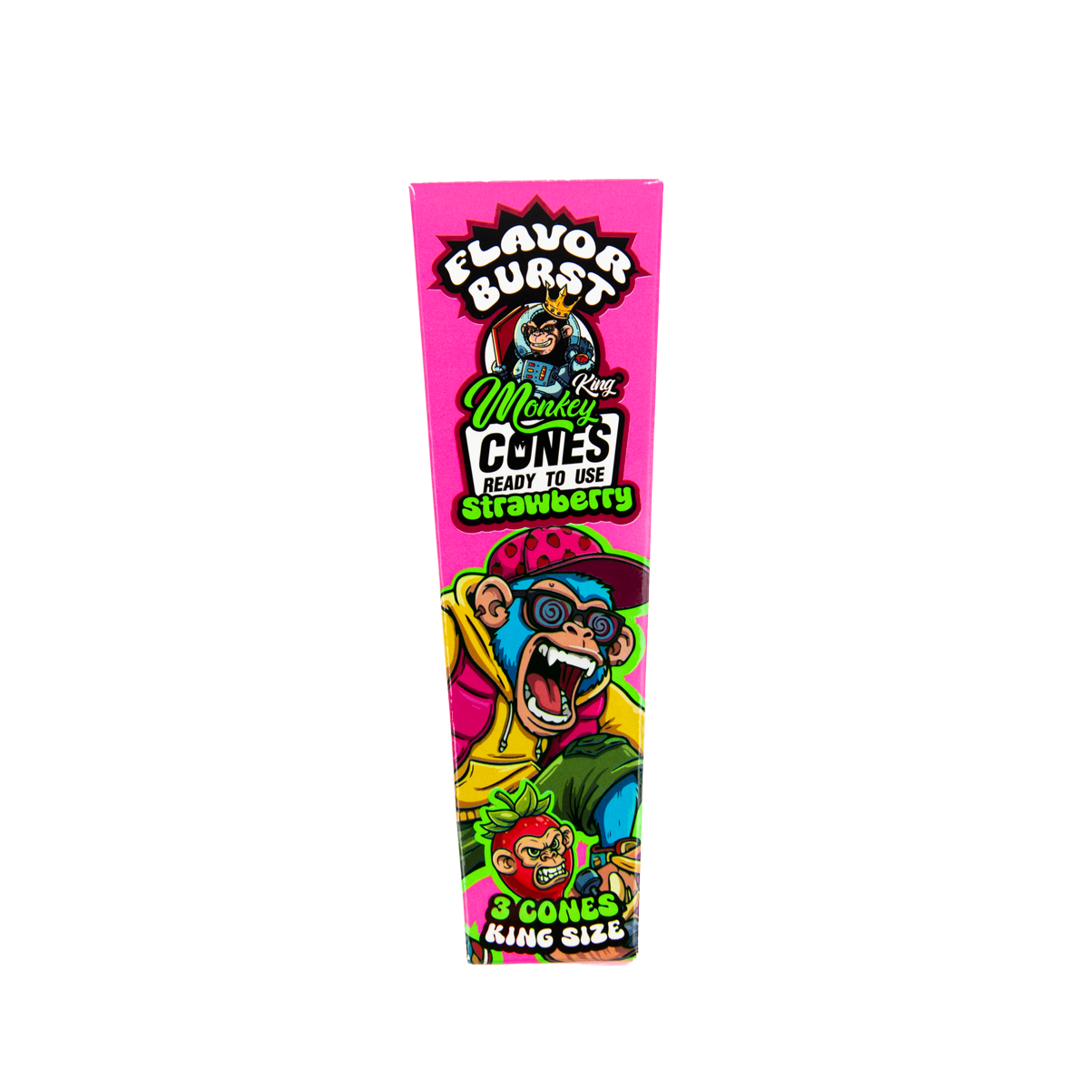 Monkey King: King Size Flavor Burst Cones (24 Pack) - Strawberry