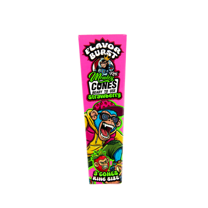 Monkey King: King Size Flavor Burst Cones (24 Pack) - Strawberry