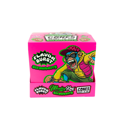 Monkey King: King Size Flavor Burst Cones (24 Pack) - Strawberry