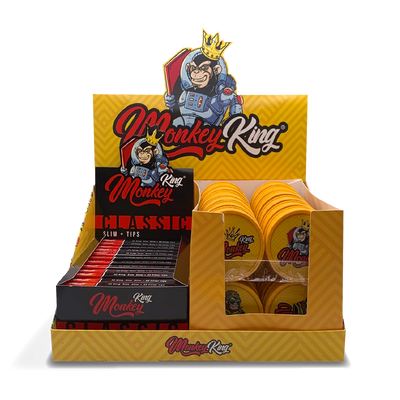 Monkey King Grinders, Rolling Papers & Tips: Yellow Pack (24 Pack)