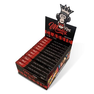 Monkey King Rolling Papers & Tips: Unbleached - King Size (24 Pack)