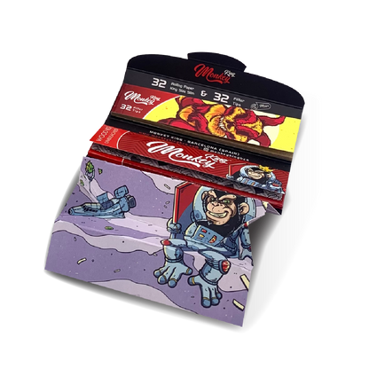 Monkey King Rolling Papers, Tips & Tray: TryMix Mixer Pack - King Size Unbleached (24 Pack)