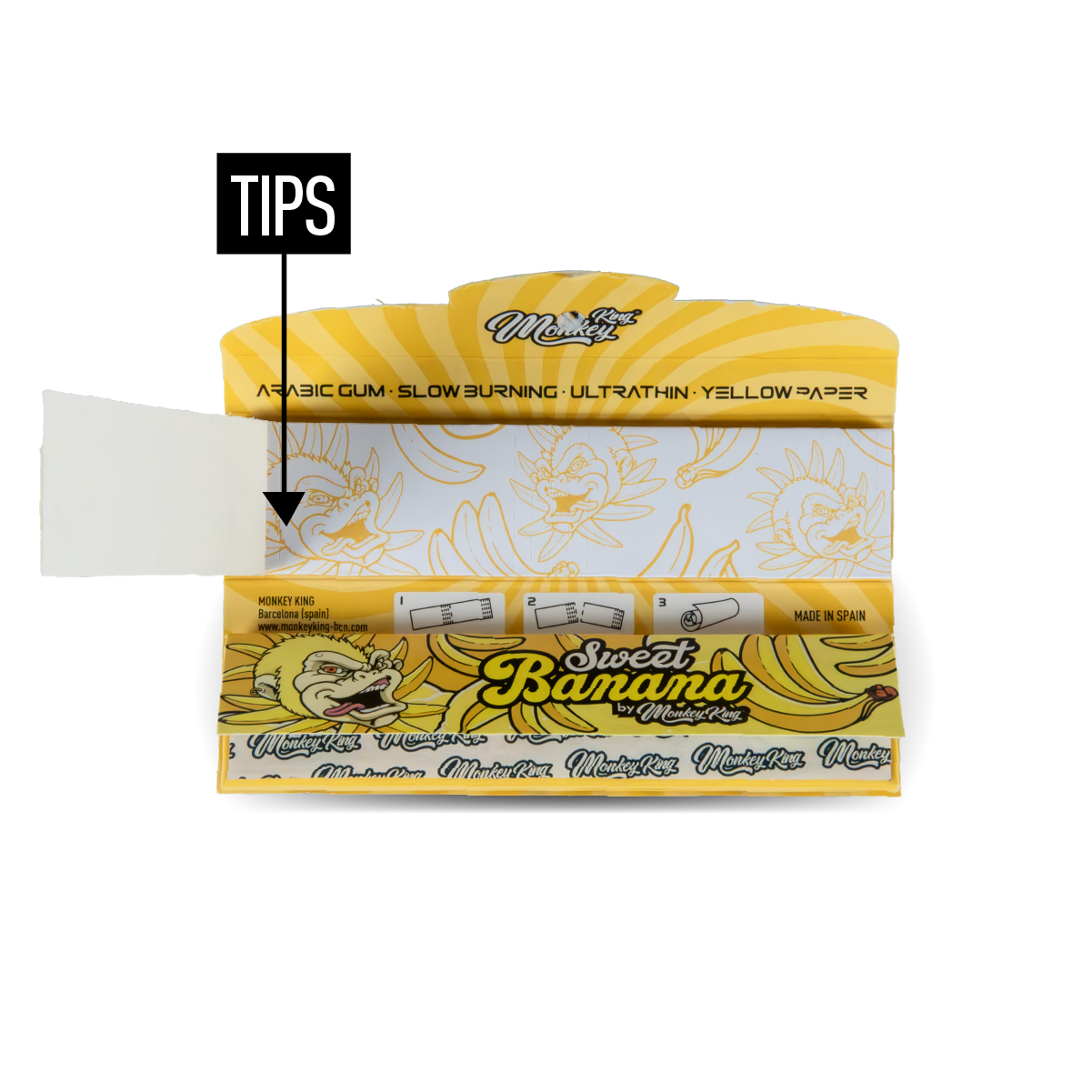 Monkey King Scented Smell Papers & Tips: Sweet Banana - King Size (24 Pack)