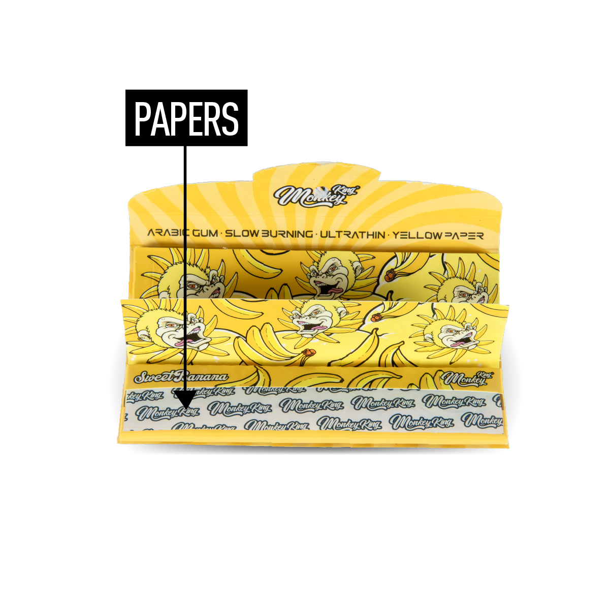 Monkey King Scented Smell Papers & Tips: Sweet Banana - King Size (24 Pack)