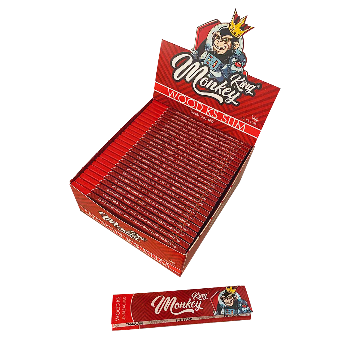 Monkey King Rolling Papers: Unbleached - King Size (50 Pack)