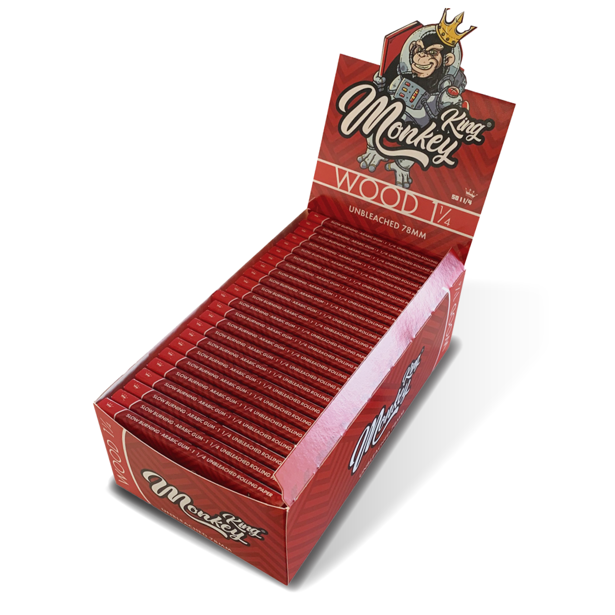 Monkey King Rolling Papers: Unbleached - Medium 1 1/4 (50 Pack)