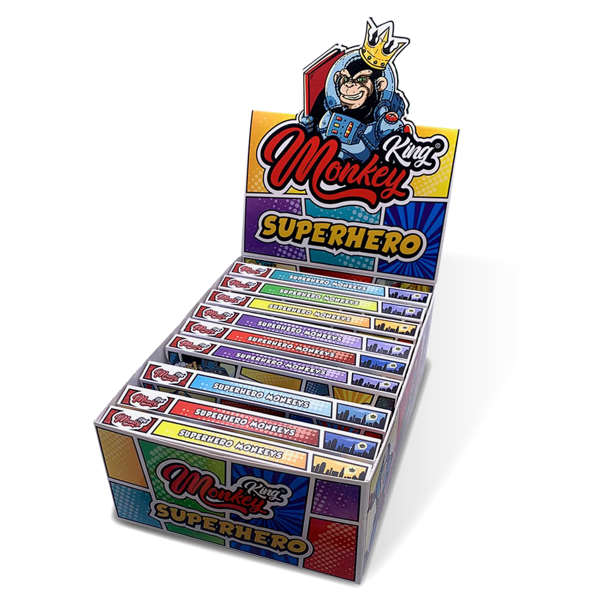 Monkey King Rolling Papers & Tips: Superhero Ed. - King Size (24 Pack)