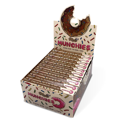 Monkey King Rolling Papers & Tips: Munchies Ed. - King Size Unbleached (24 Pack)