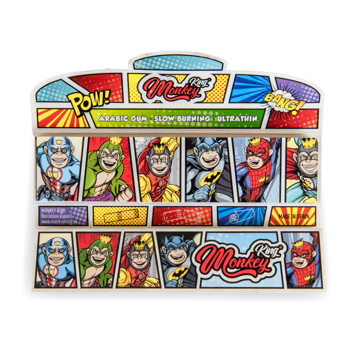Monkey King Rolling Papers & Tips: Superhero Ed. Glow in the Dark - King Size (24 Pack)