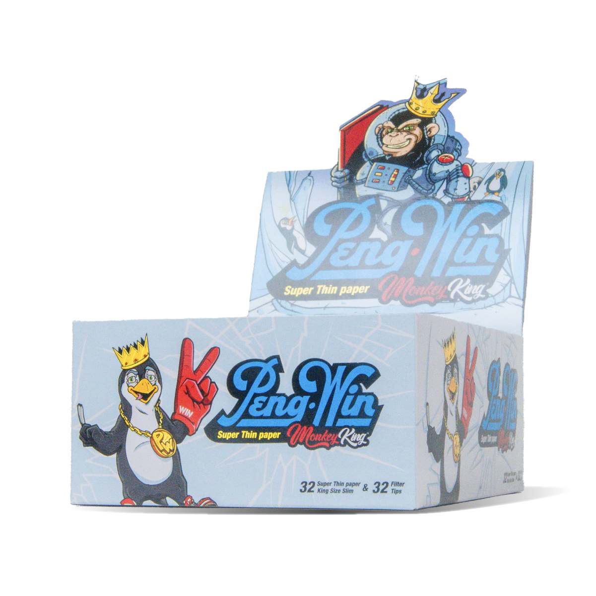 Monkey King Rolling Papers & Tips: Peng-Win Ed. - King Size (24 Pack)