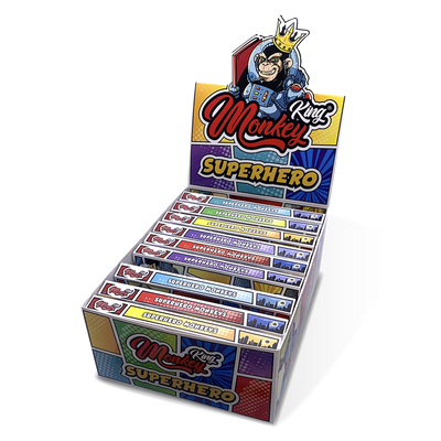 Monkey King Rolling Papers & Tips: Superhero Ed. Glow in the Dark - King Size (24 Pack)