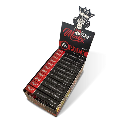Monkey King Rolling Papers & Tips: White - Medium 1¼ (24 Pack)