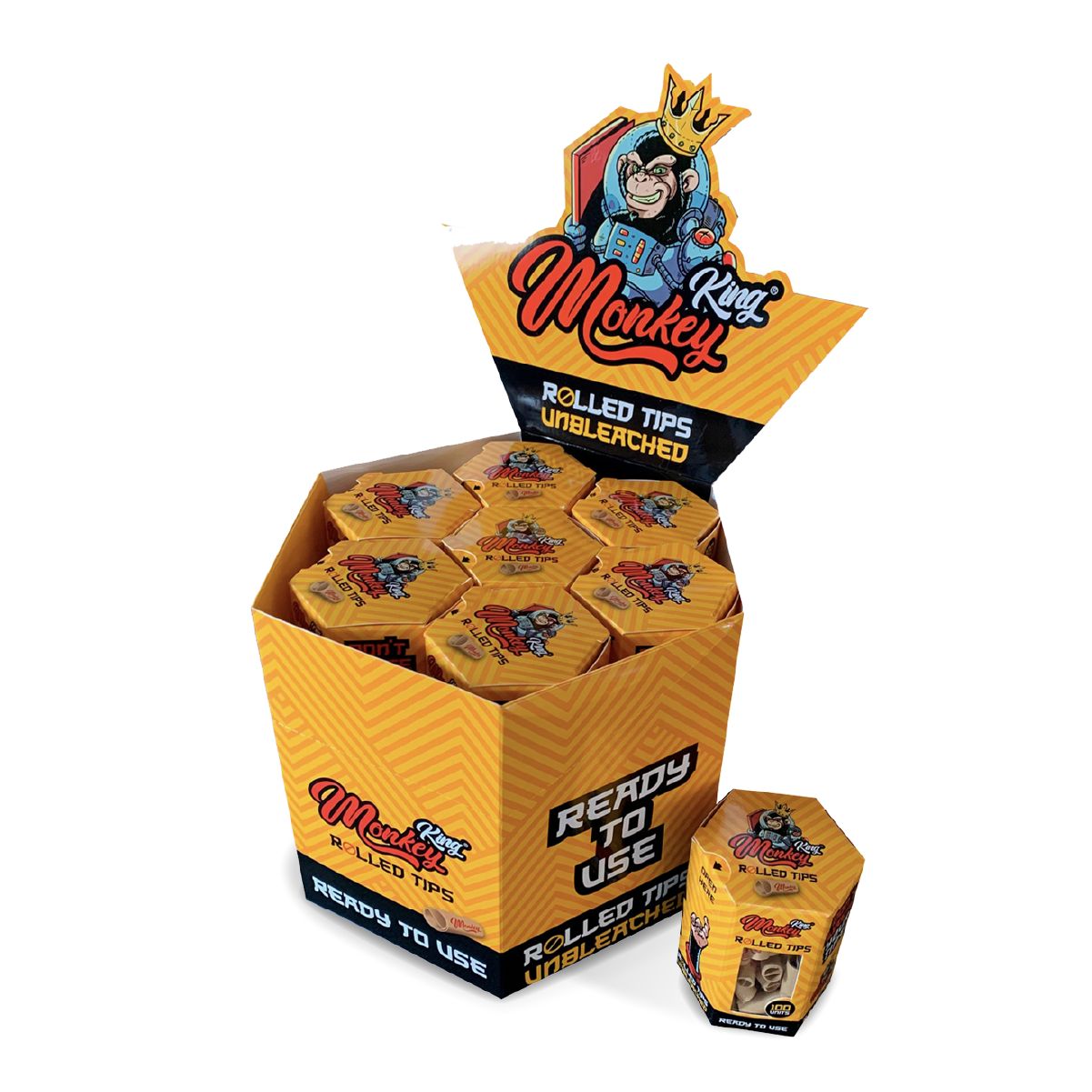 Monkey King Pre-Rolled Filter Tips: Unbleached (14 Pack)