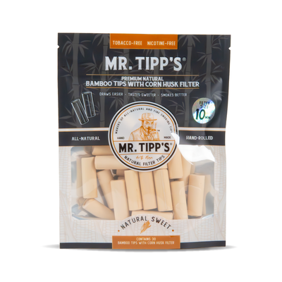 Mr Tipp's Bamboo Corn Husk Filter Tips 8mm - Large (30pcs per Pack + Papers)