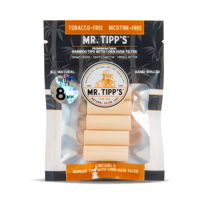 Mr Tipp's Bamboo Corn Husk Filter Tips 10mm - Small (5pcs per Pack)