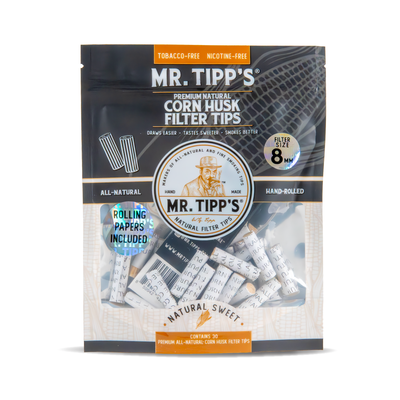 Mr Tipp's Corn Husk Filter Tips 7mm - Large (30pcs per Pack)