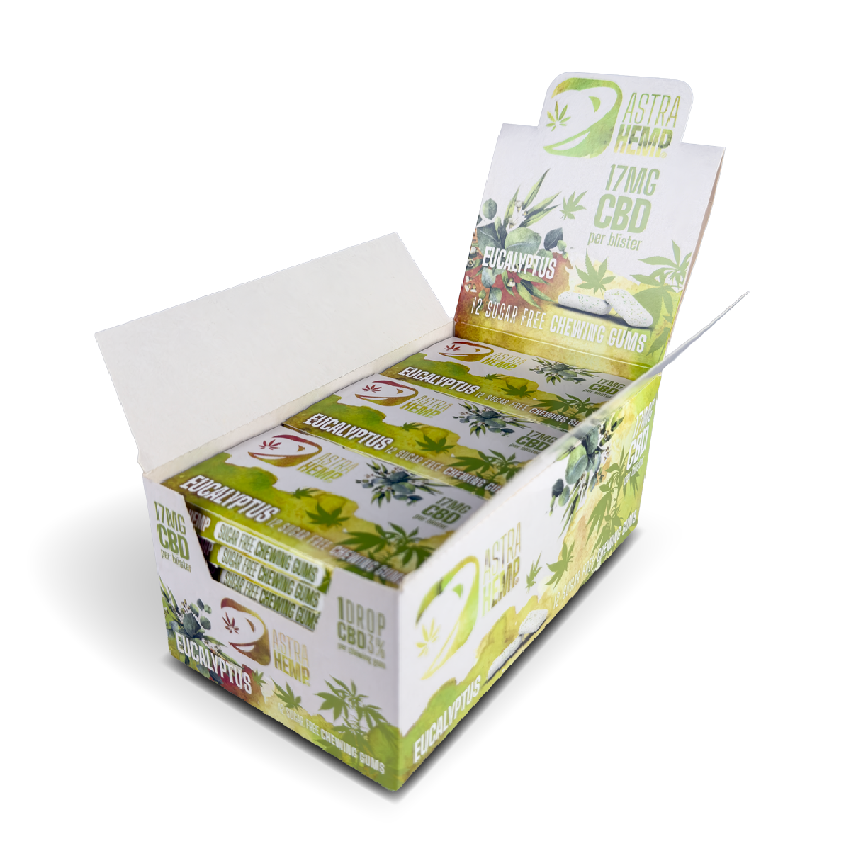 Astra Hemp CBD Chewing Gum Blister Packs: Eucalyptus - 17mg (24 Pack)