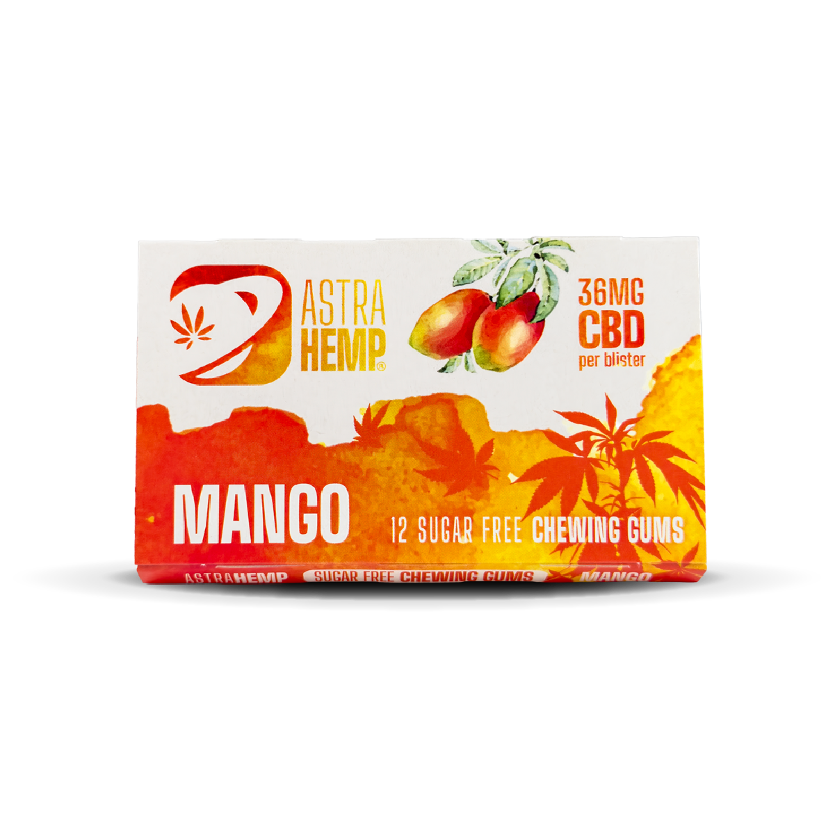 Astra Hemp CBD Chewing Gum Blister Packs: Mango - 36mg (24 Pack)