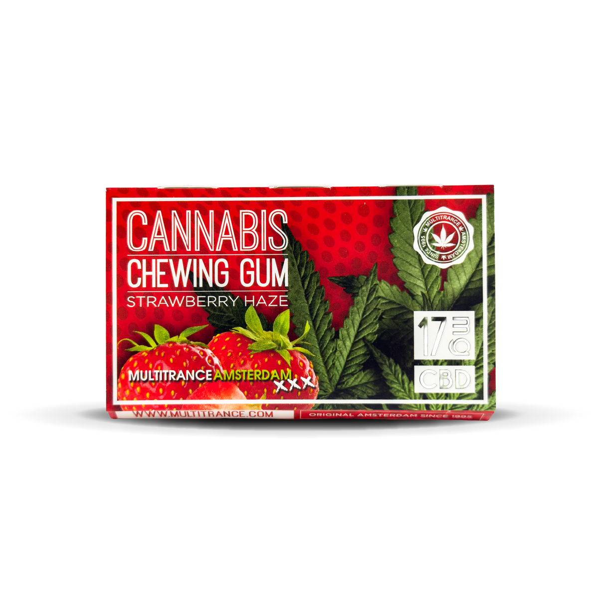Cannabis CBD Chewing Gum: Strawberry Haze - 17mg (24 Pack)