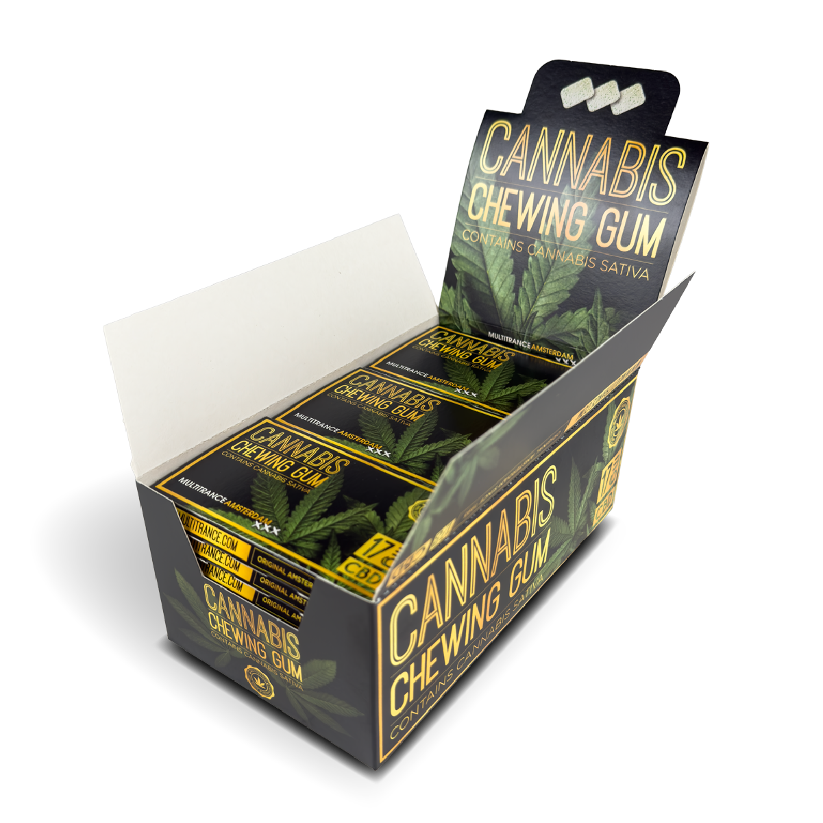 Cannabis CBD Chewing Gum: Cannabis Sativa - 17mg (24 Pack)