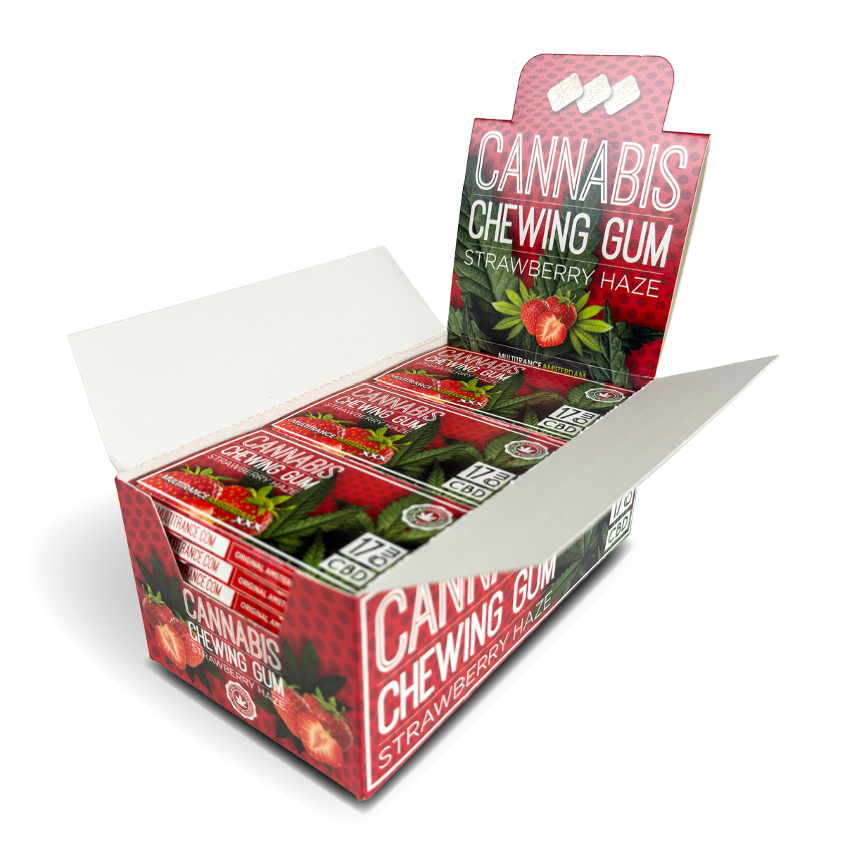 Cannabis CBD Chewing Gum: Strawberry Haze - 17mg (24 Pack)