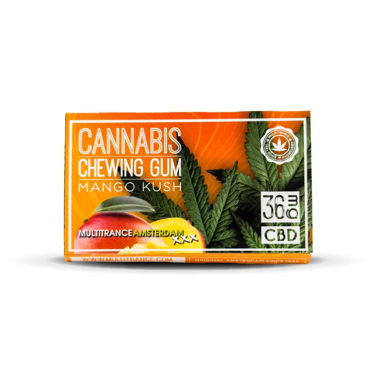 Cannabis CBD Chewing Gum: Mango Kush -  36mg (24 Pack)