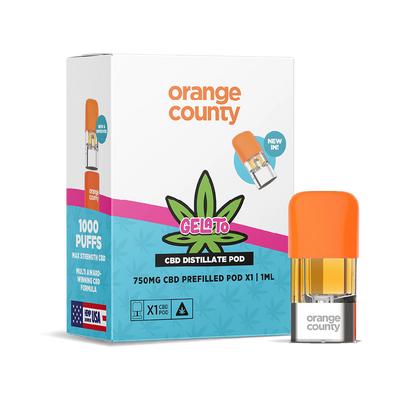 Orange County CBD Distillate Refill Pod 750mg: Gelato - 1ml (Single Piece)