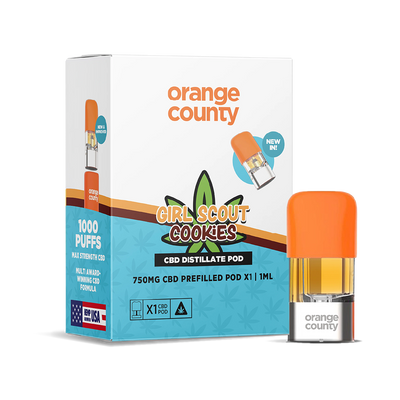 Orange County CBD Distillate Refill Pod 750mg: Girl Scout Cookies - 1ml (Single Piece)