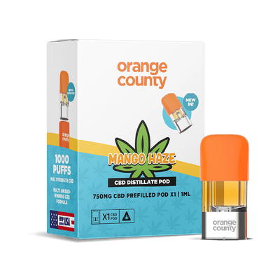 Orange County CBD Distillate Refill Pod 750mg: Mango Haze - 1ml (Single Piece)