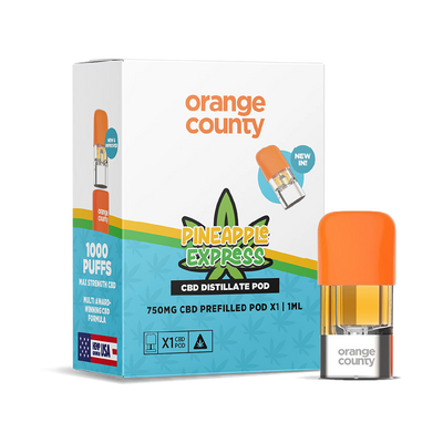 Orange County CBD Distillate Refill Pod 750mg: Pineapple Express - 1ml (Single Piece)
