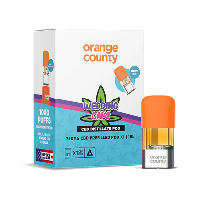 Orange County CBD Distillate Refill Pod 750mg: Wedding Cake - 1ml (Single Piece)