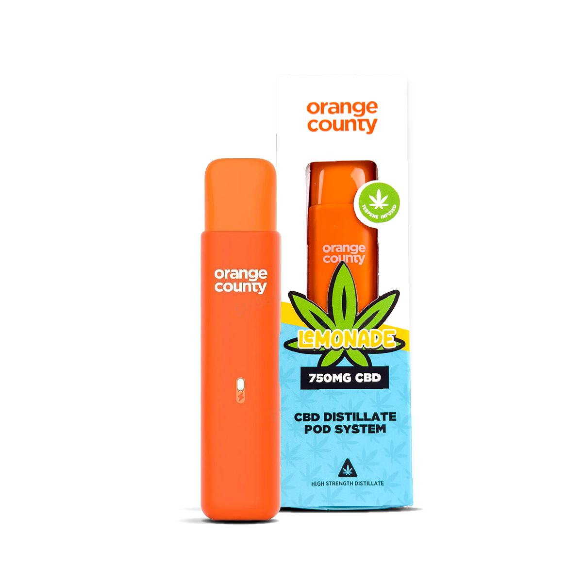 Orange County Lemonade CBD Distillate Pod System 750mg 1ml