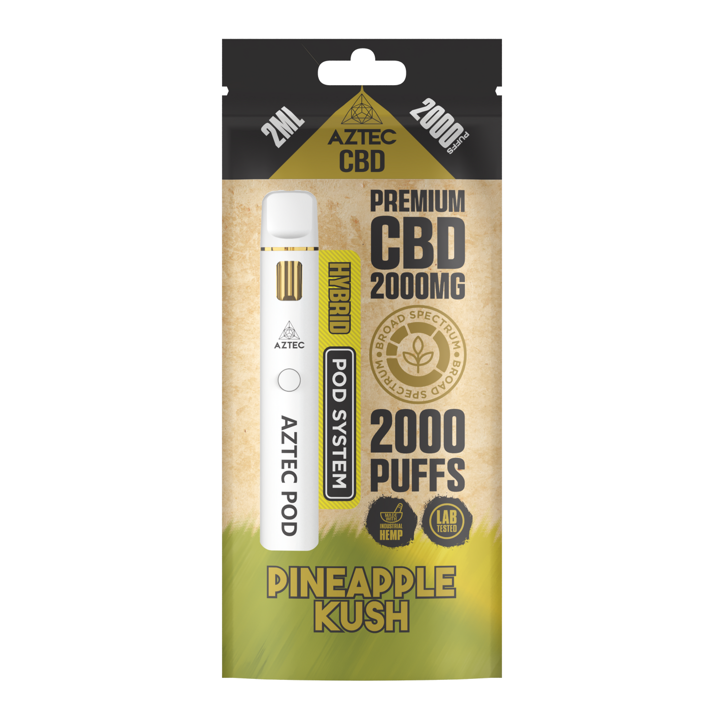 Aztec CBD Premium CBD Pod System 2000mg 2ml - Pineapple Kush