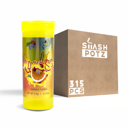 Stash Potz + Label Roll: Yellow Pot - Mimosa (315pcs Carton)