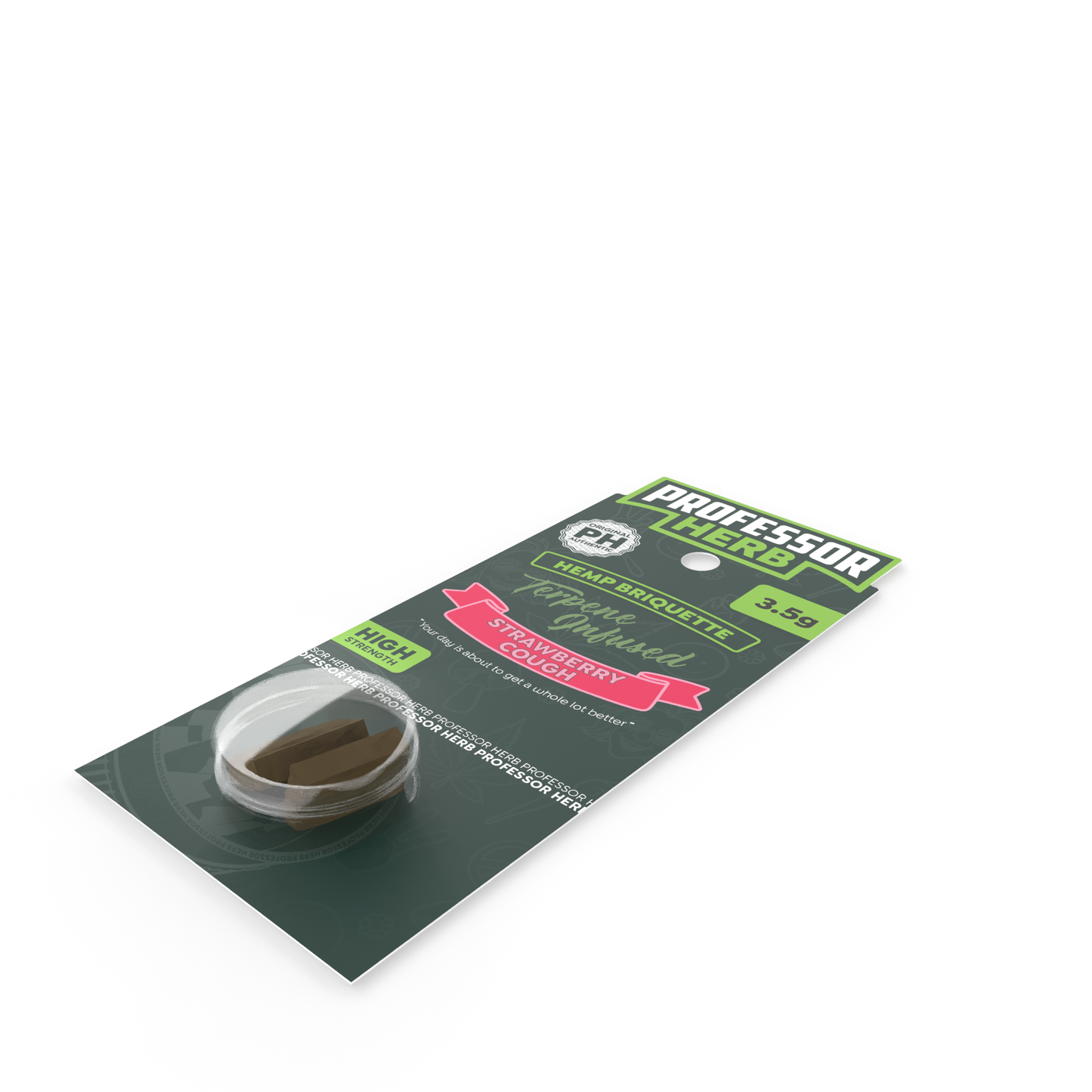 Professor Herb Hemp Briquette Hash 3.5g Strawberry Cough