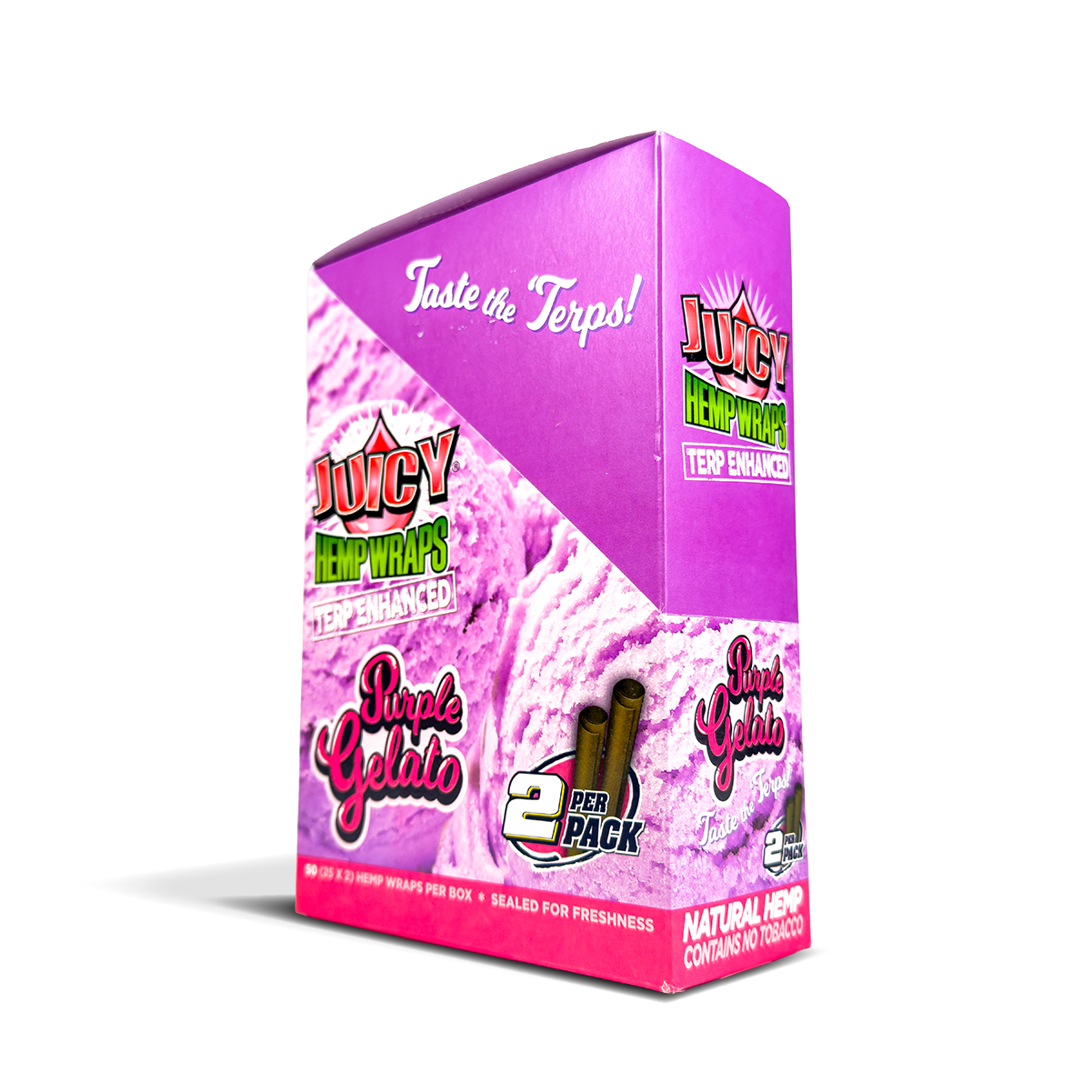 Juicy Terpene Hemp Wraps: Purple Gelato - 2x Wraps (25 Pack)