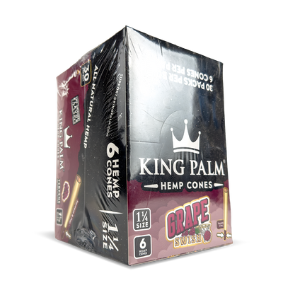 King Palm Hemp Cones: Grape Swish - 3x Cones Medium 1 1/4 (30 Pack)