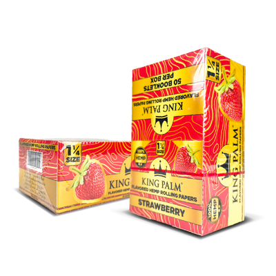 King Palm Hemp Rolling Papers: Strawberry (50 Pack)