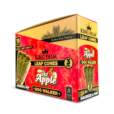 King Palm Leaf Cones: Dog Walker Red Apple - 3x Cones (15 Pack)