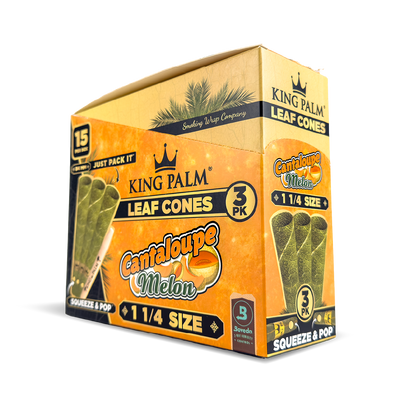 King Palm Leaf Cones Medium 1 1/4: Cantaloupe Melon - 3x Cones (15 Pack)