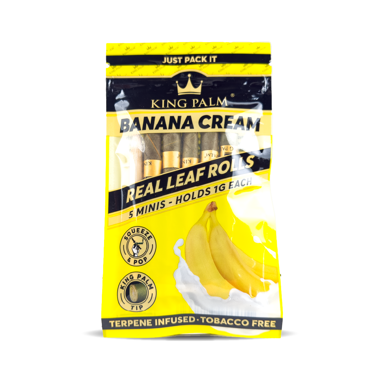 King Palm Mini Leaf Rolls 1g: Banana Cream - 5x Rolls (15 Pack) (DISCONTINUED)