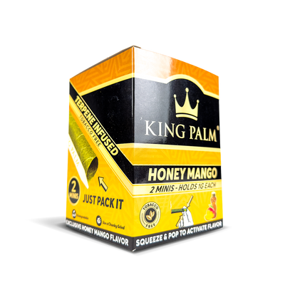 King Palm Mini Leaf Rolls 1g: Honey Mango - 2x Rolls (20 Pack)