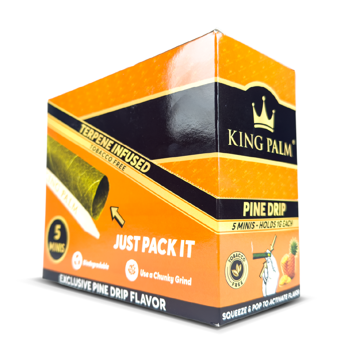 King Palm Mini Leaf Rolls 1g: Pine Drip - 5x Rolls (15 Pack)
