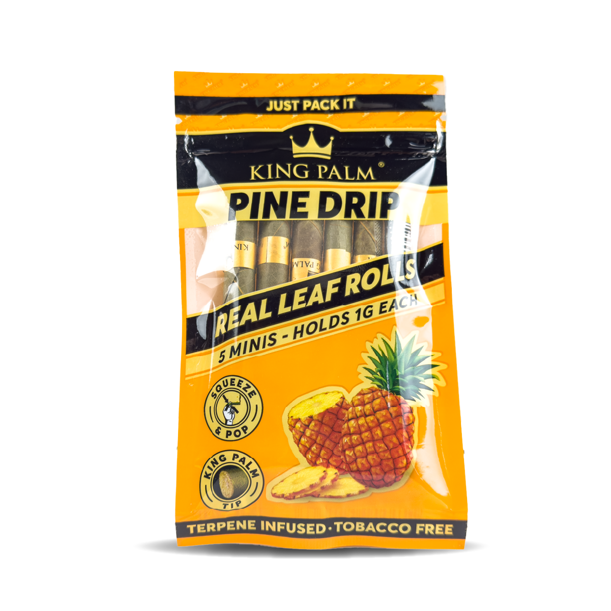 King Palm Mini Leaf Rolls 1g: Pine Drip - 5x Rolls (15 Pack)
