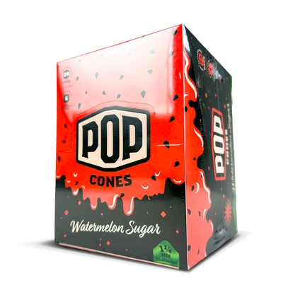 POP 1 1/4 Cones: Watermelon Sugar - 6x Cones Unbleached (24 Pack)