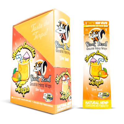 Skunk Brand Slow Burn Hemp Wraps: Mango Smoothie - 2x Wraps (24 Pack)