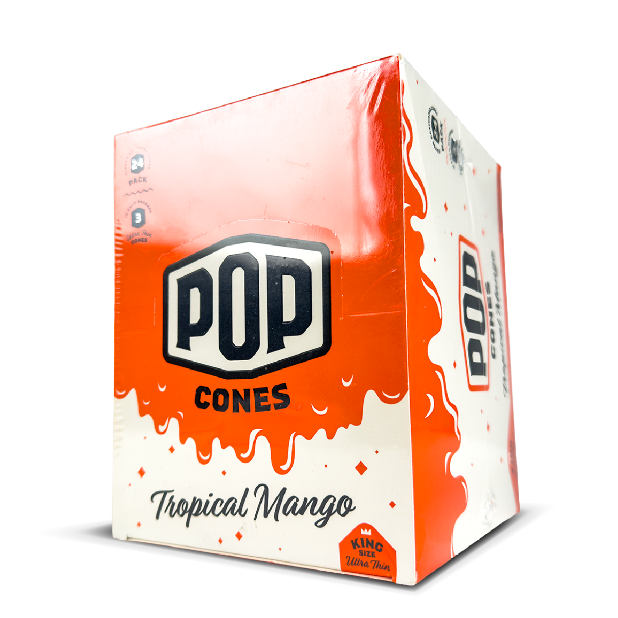 POP King Size Ultra Thin Pre Rolled Cones - Tropical Mango (Full Box)