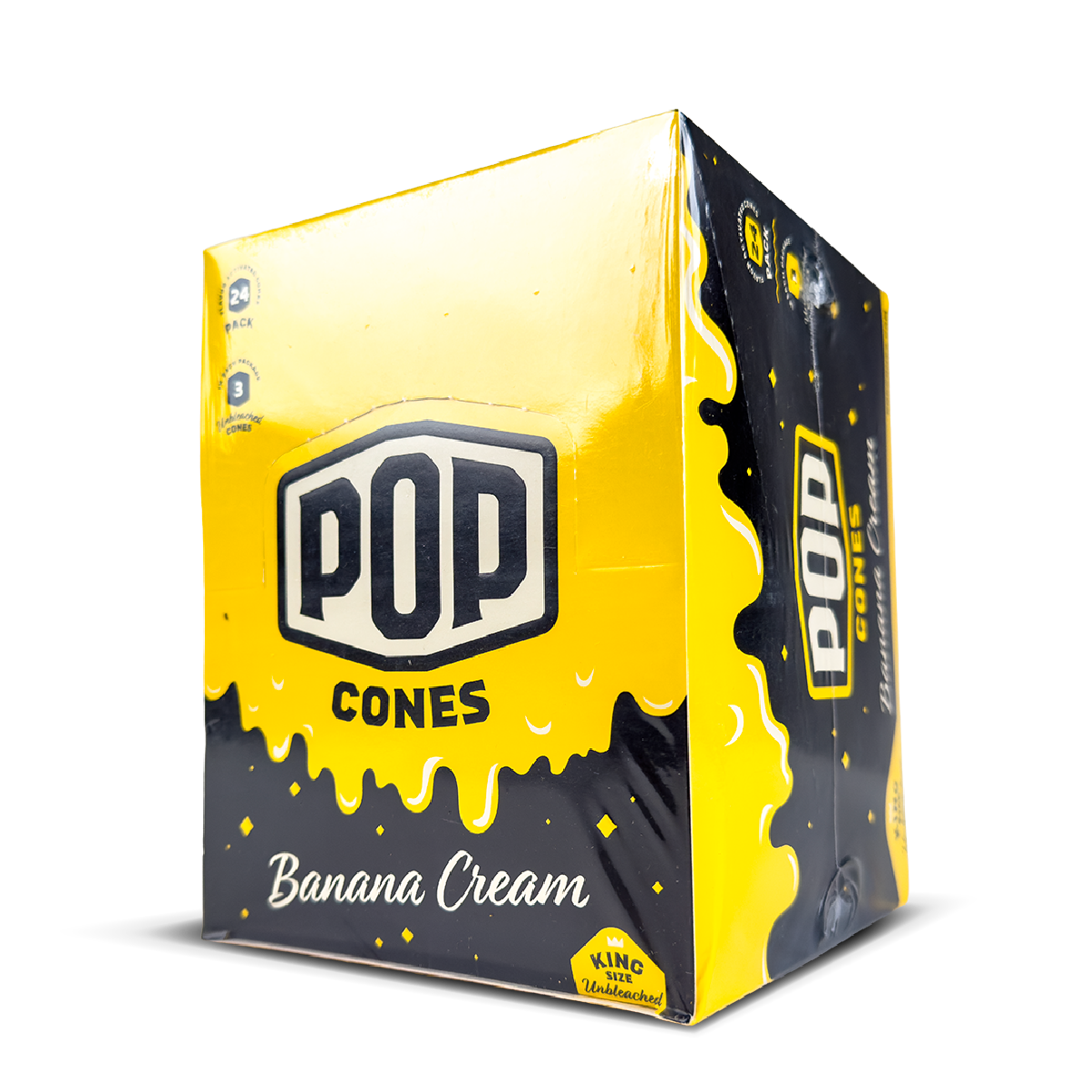 POP King Size Unbleached Pre Rolled Cones - Banana Cream (Full Box)