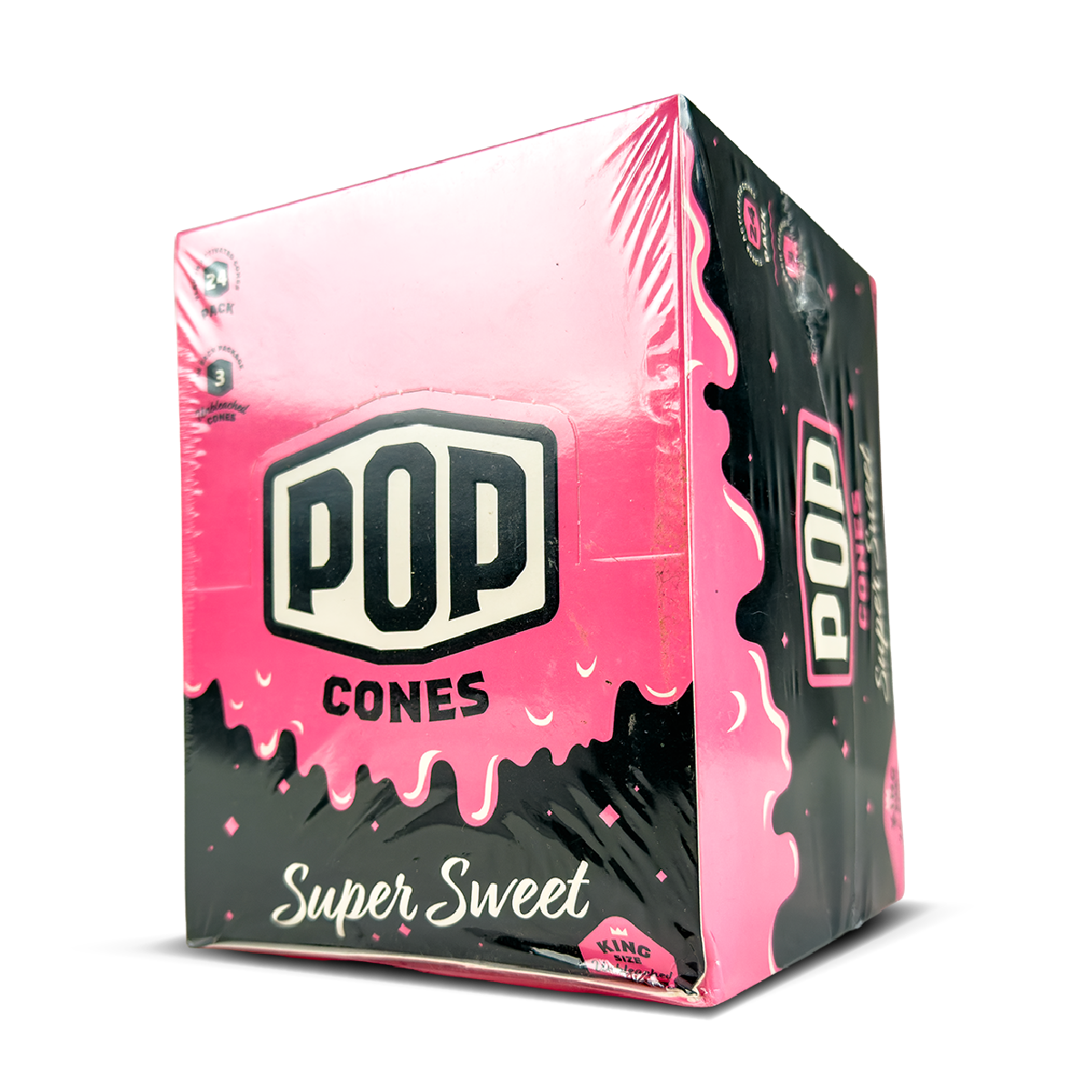 POP King Size Unbleached Pre Rolled Cones - Super Sweet (Full Box)